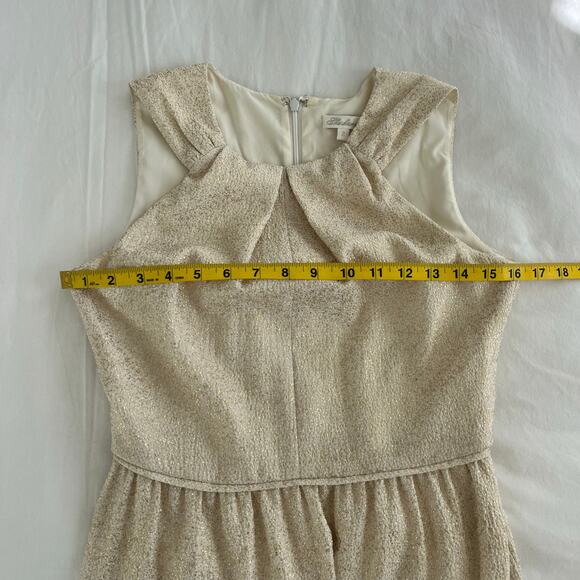 Shoshana Gold Metallic Sleeveless Mini Cocktail Dress, Size 2 - Picture 6 of 8